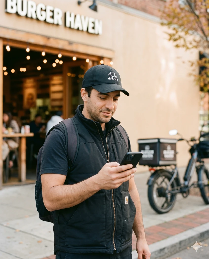 Adresse, Route und Betrag in einer App